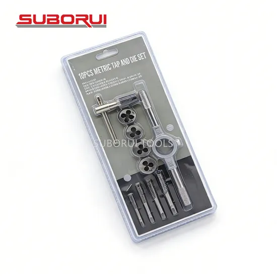 Suborui Tap and Die Set Manufacturer 10PCS Metric Tap and Die Set Thread Cutting Tool Kit for Metal Repair
